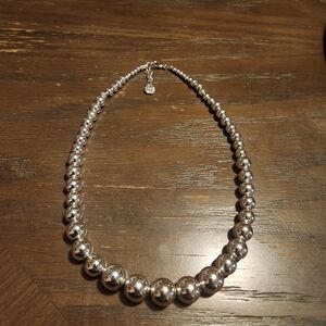 Elegant Silver Beaded Necklace